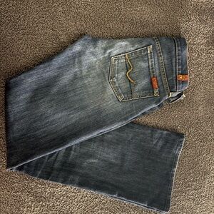 7 For All Mankind Dark Blue Straight Leg Jeans